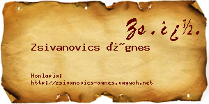 Zsivanovics Ágnes névjegykártya